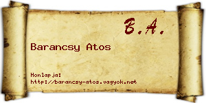 Barancsy Atos névjegykártya